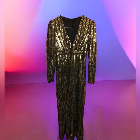 Black and Gold wide leg jumpsuit - Picture 15 of 15